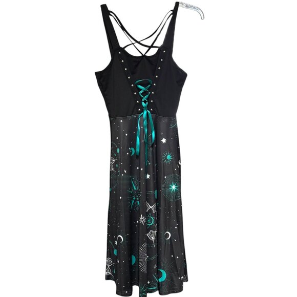 Tik Tok Trend Sun Moon Unity Emo Gothic Witchy Boho Sleeveless Dress Women S NWT - Picture 2 of 11